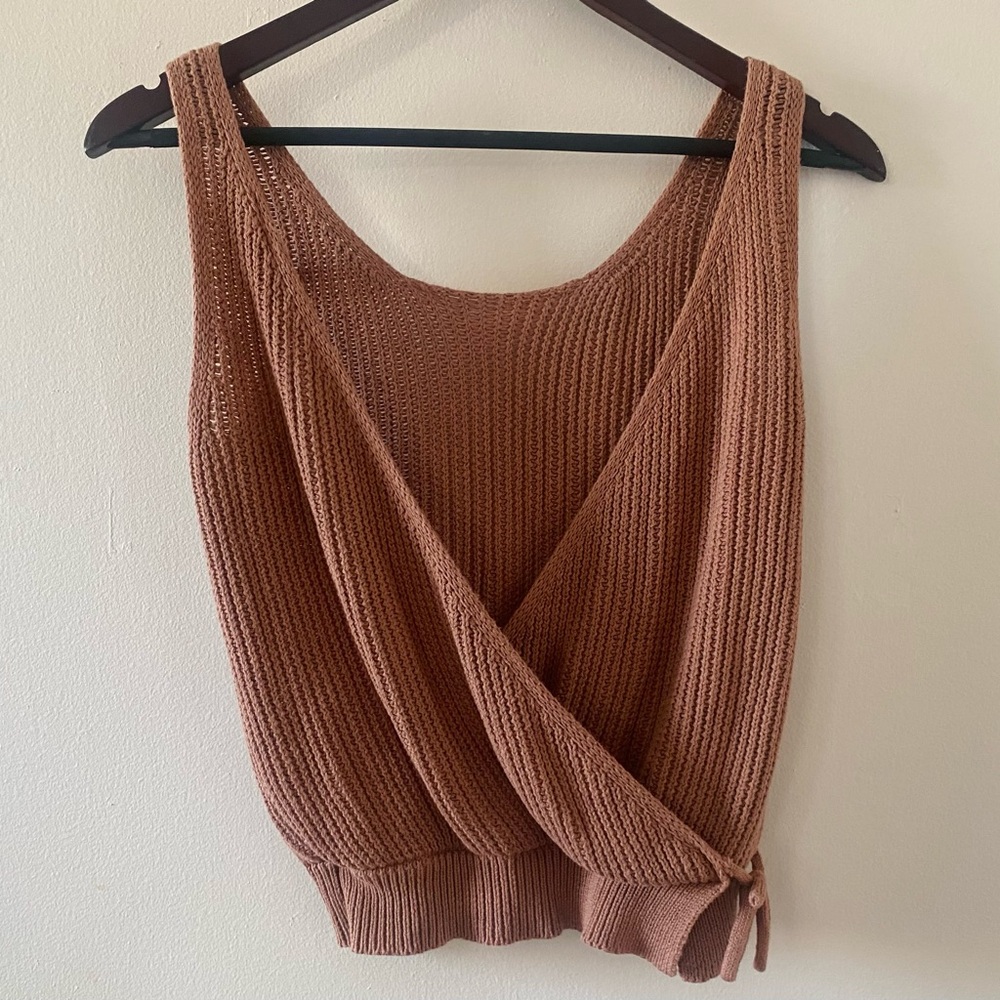 moon & madison Brown Knit Tank Top